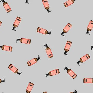 Seamless pattern detangling hair conditioner cartoon vector Stockillustratie