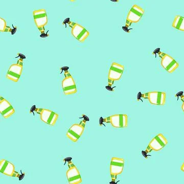 Seamless pattern detergent bathroom cleaner cartoon vector Stockillustratie
