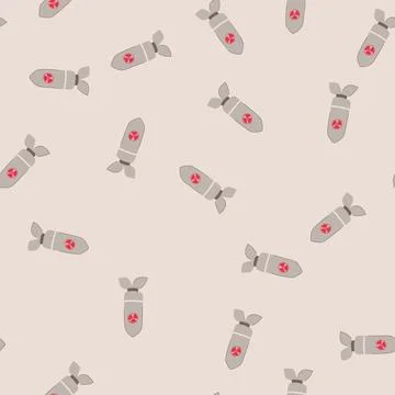 Seamless pattern detonation atomic bomb cartoon vector Stock Illustration