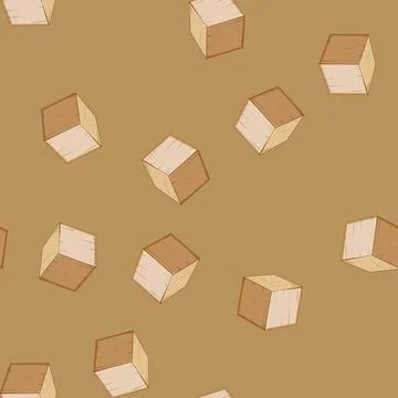 Seamless pattern development wooden blocks cartoon vector Illustrazione stock