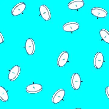 Seamless pattern device charging pad wireless cartoon vector Stock Illustration