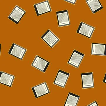 Seamless pattern device ebook reader cartoon vector Illustrazione stock