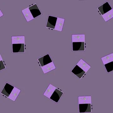 Seamless pattern device hifi mp3 player cartoon vector Stock Illustration