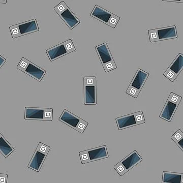 Seamless pattern device mp3 player cartoon vector Stock Illustration