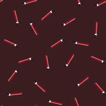 Seamless pattern diagnostics blood test vial cartoon vector Illustrazione stock