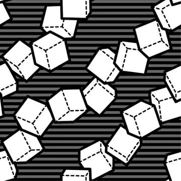 Seamless pattern with diagonal cube lines Stock Illustration