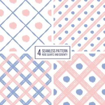 Seamless pattern of diagonal stripes and circle in color 2016 rose quartz Stock Illustration