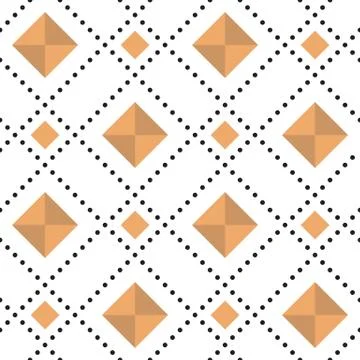 Seamless pattern with diamonds and circles. Casual texture Stock Illustration