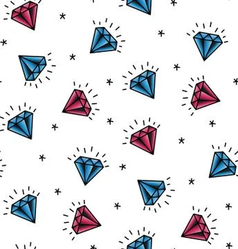 Seamless pattern with diamonds Stock Illustration