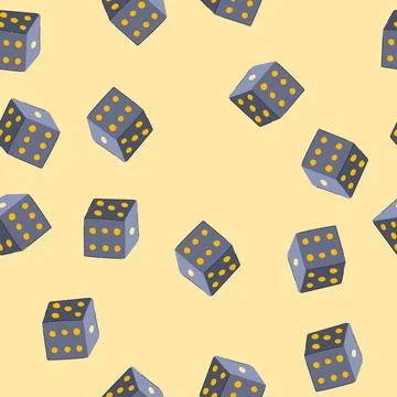 Seamless pattern die dice cartoon vector Stock Illustration