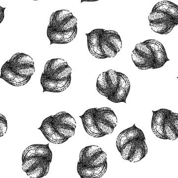 Seamless pattern diet guarana fruit sketch hand drawn Stock Illustration