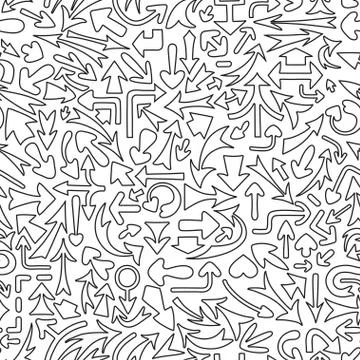 Seamless pattern with different arrows. Stock Illustration