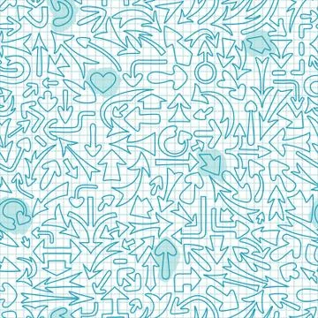 Seamless pattern with different arrows. Stock Illustration