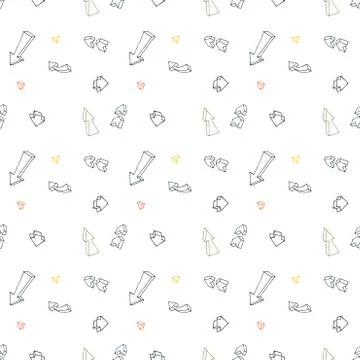 Seamless pattern of different arrows Illustrazione stock