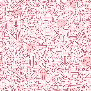 Seamless pattern with different arrows. Stock Illustration