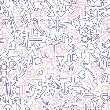 Seamless pattern with different arrows. Stock Illustration
