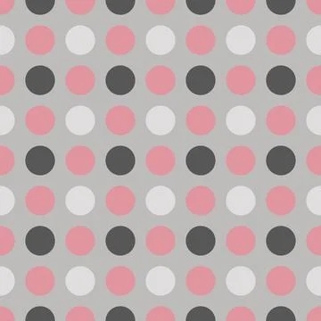 Seamless pattern of different colored dots on a gray background. Stock Illustration