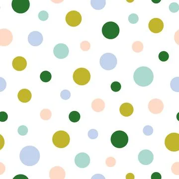 Seamless pattern with different colorful dots flat style Illustrazione stock