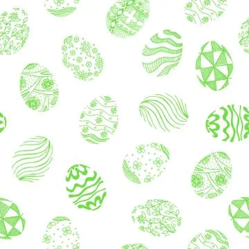 Seamless pattern with different Easter eggs. Stock Illustration