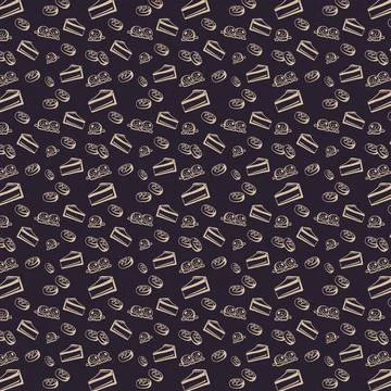 Seamless pattern, different food of different cuisines of the world - Vector Stock Illustration