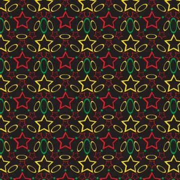 Seamless Pattern with Different Geometric Figures, Shimmering Continuous Wall 库存插图