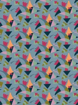 Seamless pattern with different geometric forms Stock Illustration