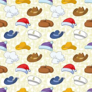 Seamless pattern of different heads Stock Illustration