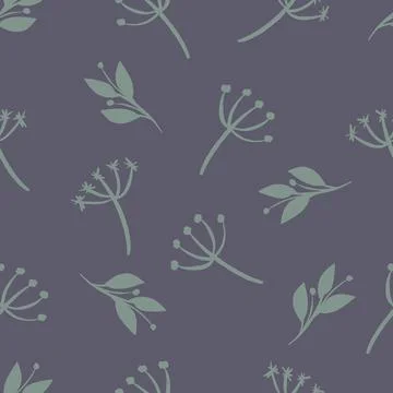 Seamless pattern, different leaves and branches - Vector Stock Illustration