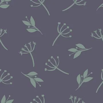 Seamless pattern, different leaves and branches - Vector Seamless pattern,... 写真素材