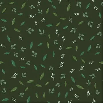 Seamless pattern with different leaves Stock Illustration