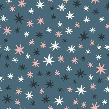 Seamless pattern with different stars. Creative kids texture for fabric 스톡 일러스트