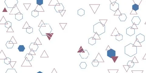 Seamless pattern from different triangles and hexagons. Cropped shapes. Stock Illustration