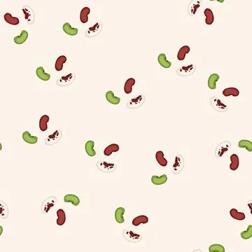 Seamless pattern different types of beans creating a healthy food concept Stock Illustration