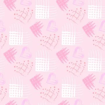 Seamless pattern of different types of hearts. Valentines day print Stock Illustration