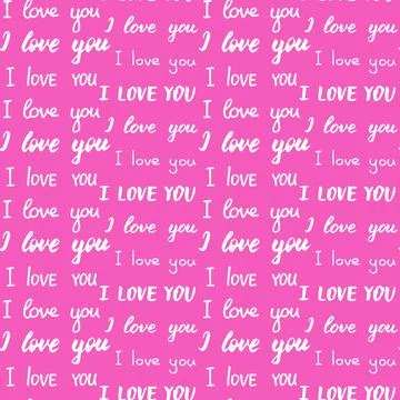 Seamless pattern with different types of I love you inscription. White phrases Stock Illustration