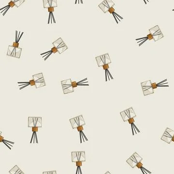 Seamless pattern diffuser aroma sticks cartoon vector Illustrazione stock