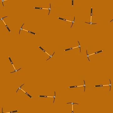Seamless pattern dig pickaxe cartoon vector Illustrazione stock
