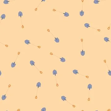 Seamless pattern dig shovel cartoon vector Stock Illustration