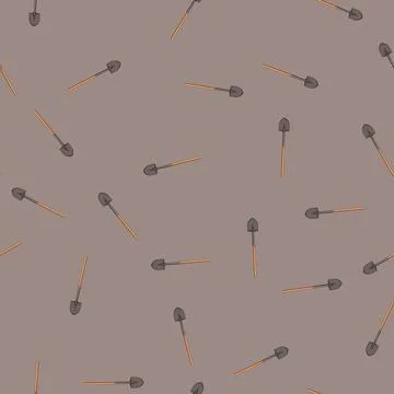 Seamless pattern dig shovel tool cartoon vector 스톡 일러스트