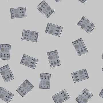 Seamless pattern digital audio interface cartoon vector Stockillustratie