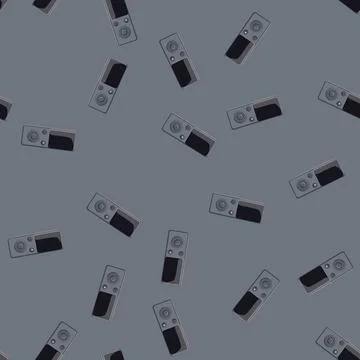 Seamless pattern digital dictaphone cartoon vector Stock Illustration