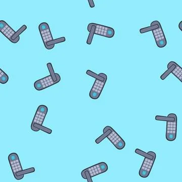 Seamless pattern digital fingerprint door lock cartoon vector Stock-Illustration