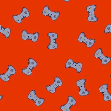 Seamless pattern digital gamepad cartoon vector Illustrazione stock