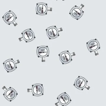 Seamless pattern digital gas meter cartoon vector Stockillustratie