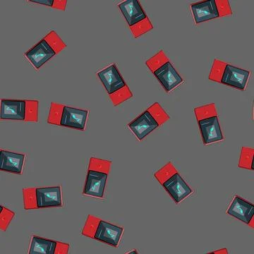 Seamless pattern digital hifi mp3 player cartoon vector Illustrazione stock