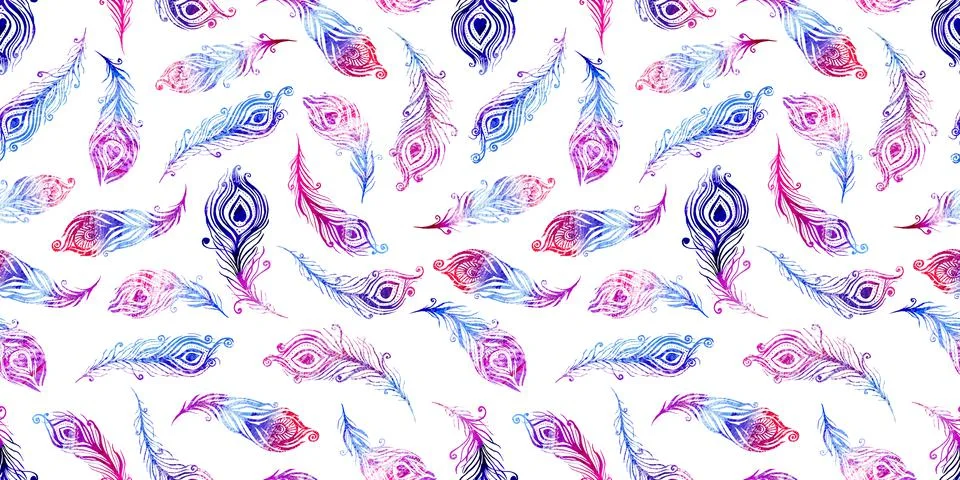 Seamless pattern digital paper textile packaging. watercolor multicolor line art Illustrazione stock