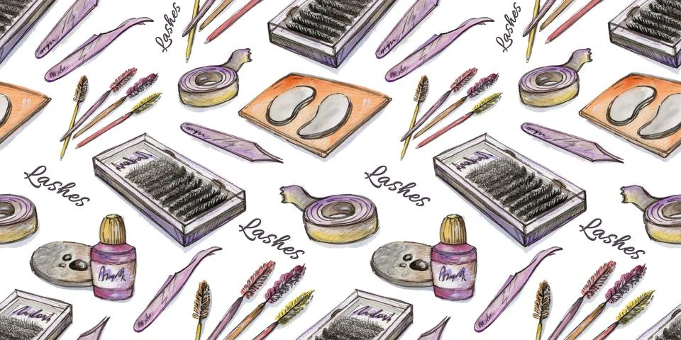 Seamless pattern digital paper textile packaging. multicolored watercolor orange Illustrazione stock