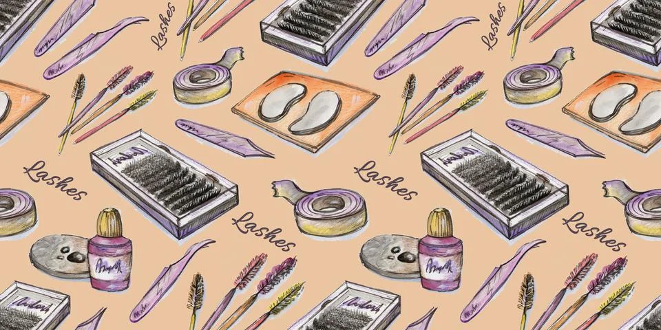 Seamless pattern digital paper textile packaging. multicolored watercolor orange Illustrazione stock