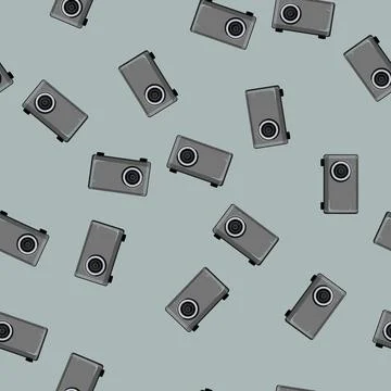 Seamless pattern digital projector video cartoon vector Stock Illustration