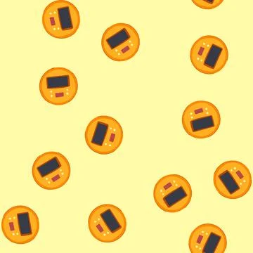 Seamless pattern digital shower timer cartoon vector Stock Illustration